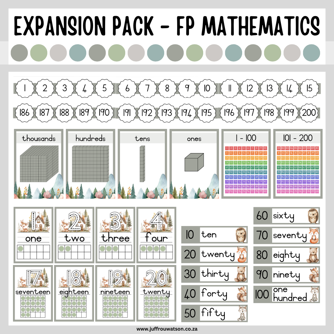 Boho Woodlands Foundation Phase Math Expansion Pack | Boho Bosveld Grondslagfase Wiskunde Pakket