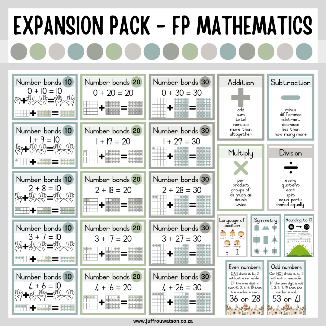 Boho Woodlands Foundation Phase Math Expansion Pack | Boho Bosveld Grondslagfase Wiskunde Pakket