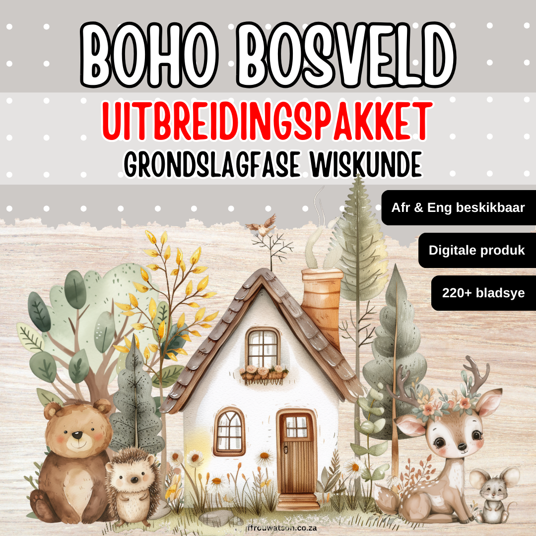 Boho Woodlands Foundation Phase Math Expansion Pack | Boho Bosveld Grondslagfase Wiskunde Pakket