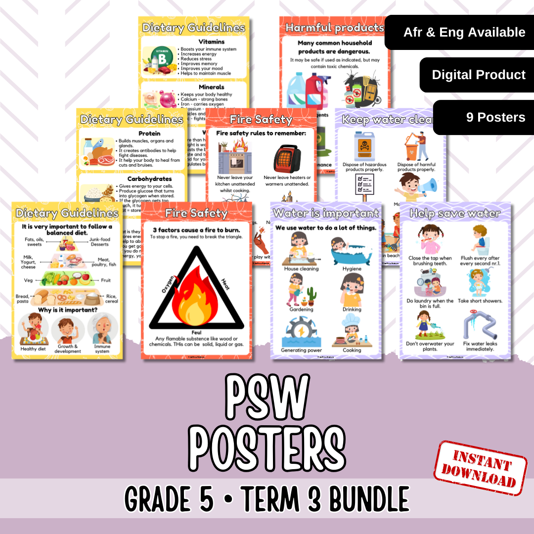 Gr5 PSW Term 3 Posters | Gr5 Kwartaal 3 Plakkate
