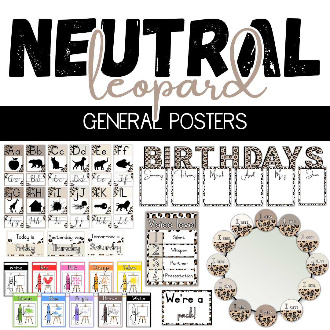 Neutral Leopard Classroom Theme
