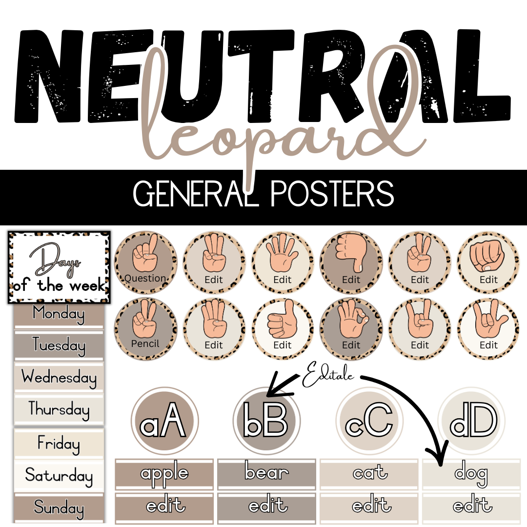 Neutral Leopard Classroom Theme