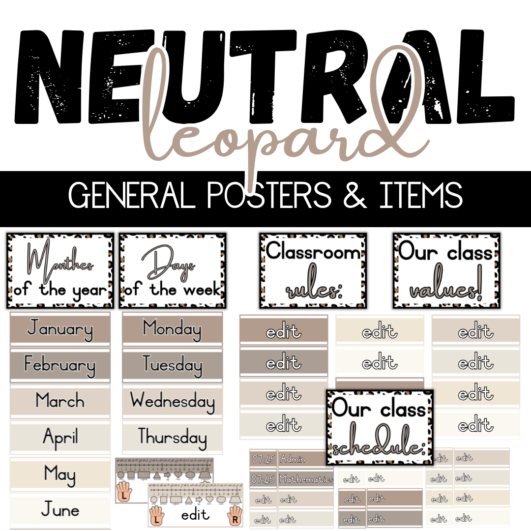 Neutral Leopard Classroom Theme