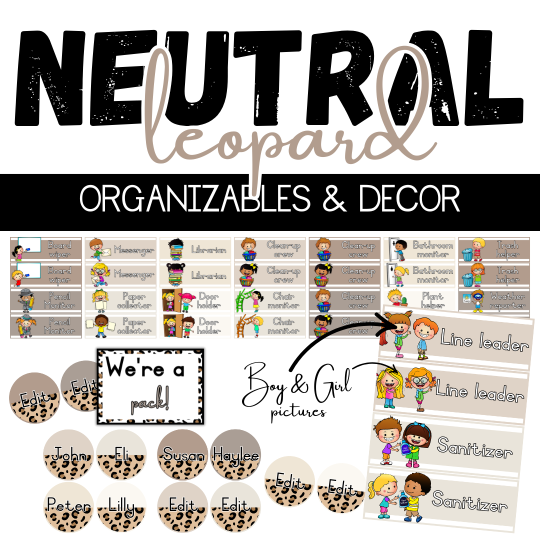 Neutral Leopard Classroom Theme