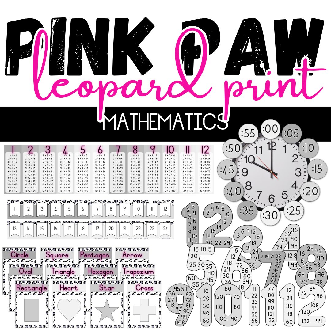 Pink Paw Leopard Print Classroom Theme