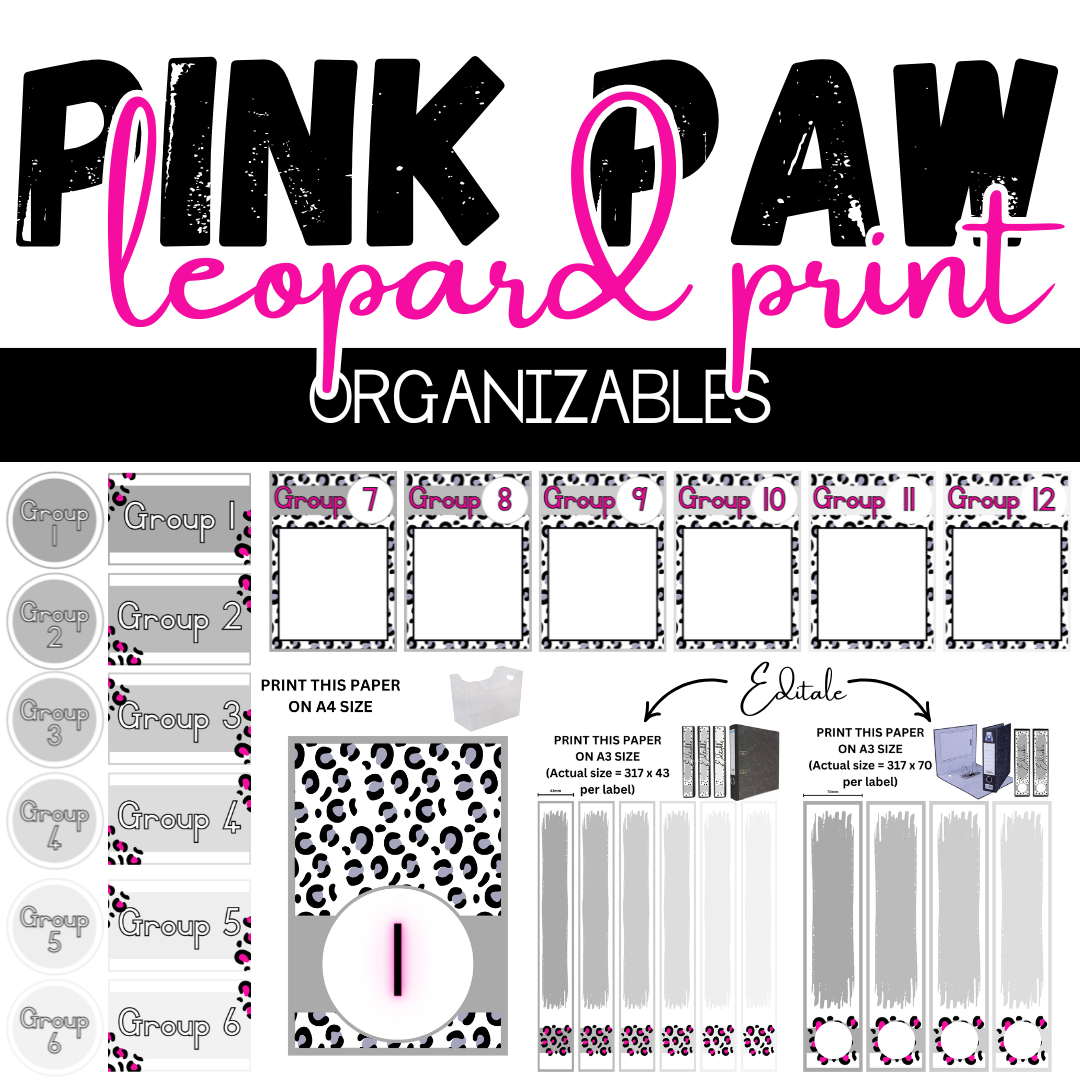 Pink Paw Leopard Print Classroom Theme