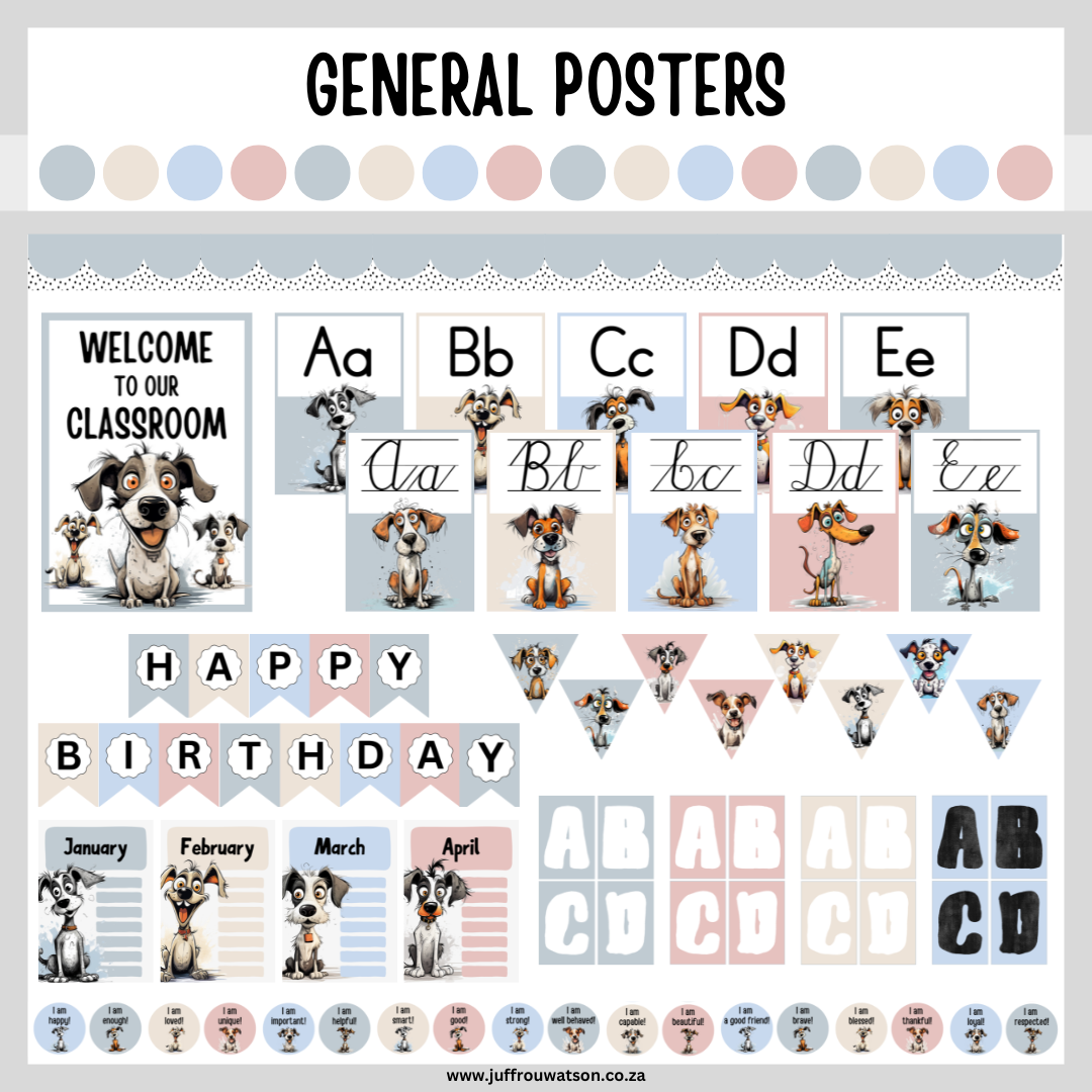 Quirky Dog Classroom Theme | Quirky Honde Klaskamertema