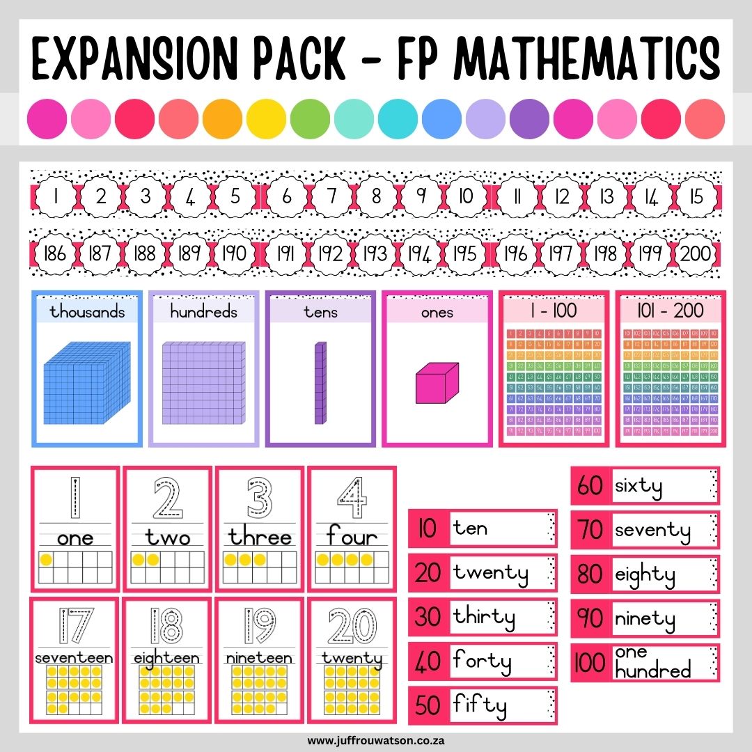 Spotty Rainbow Burst Foundation Phase Math Expansion Pack | Spotty Rainbow Burst Grondslagfase Wiskunde Pakket