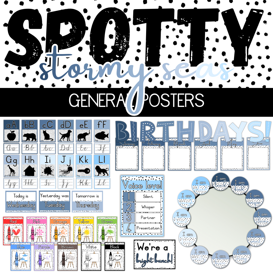 Spotty Stormy Seas Classroom Theme