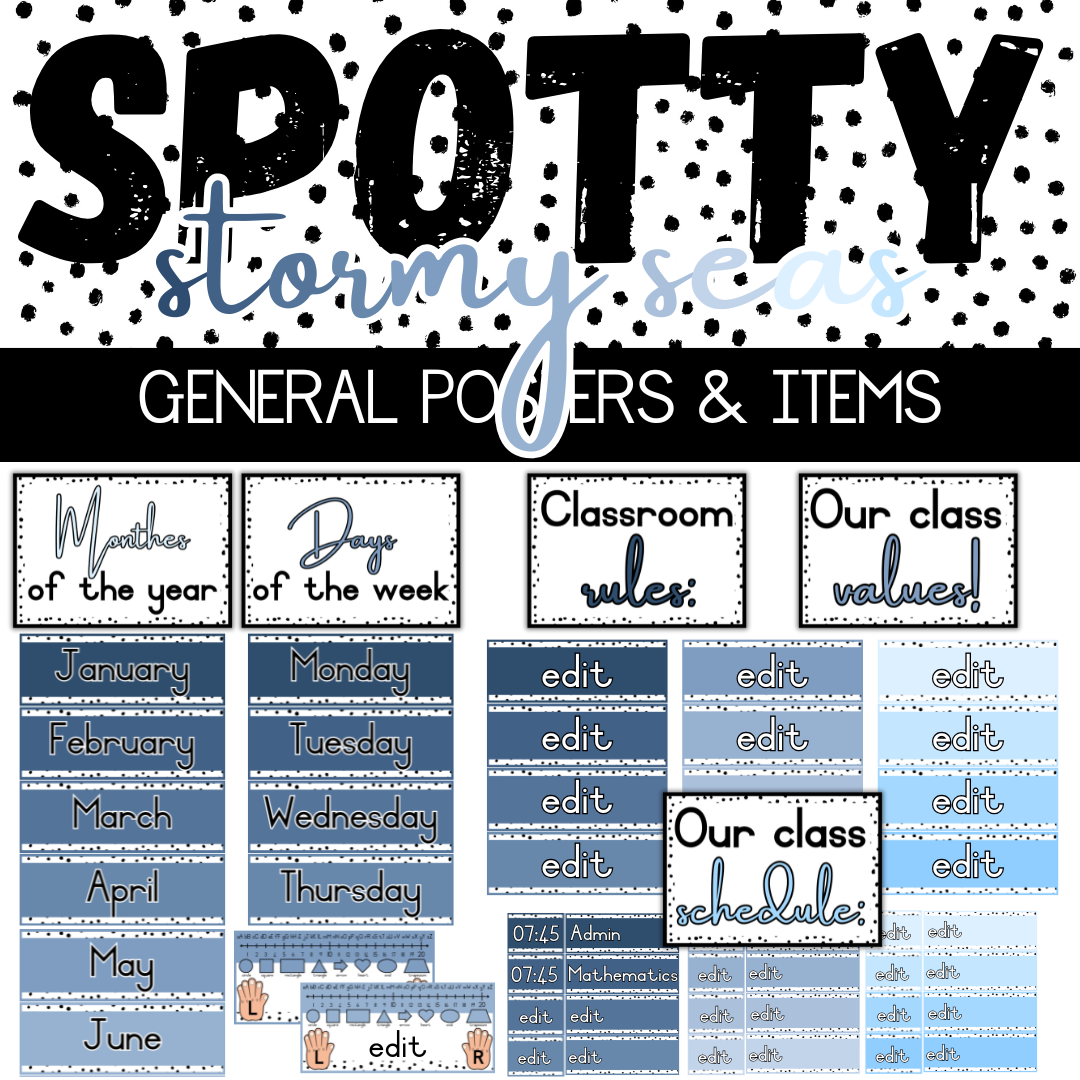 Spotty Stormy Seas Classroom Theme