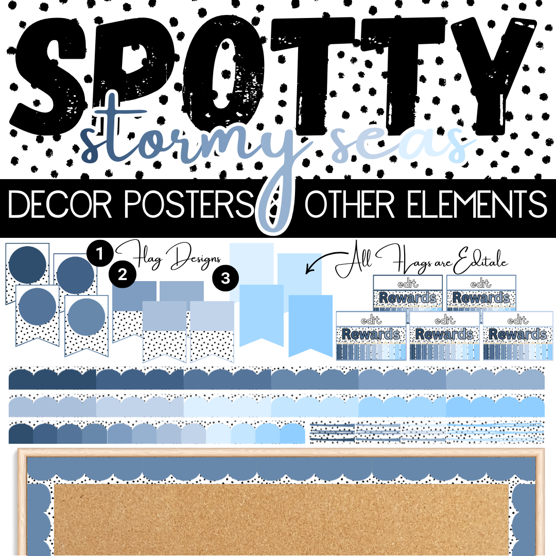 Spotty Stormy Seas Classroom Theme