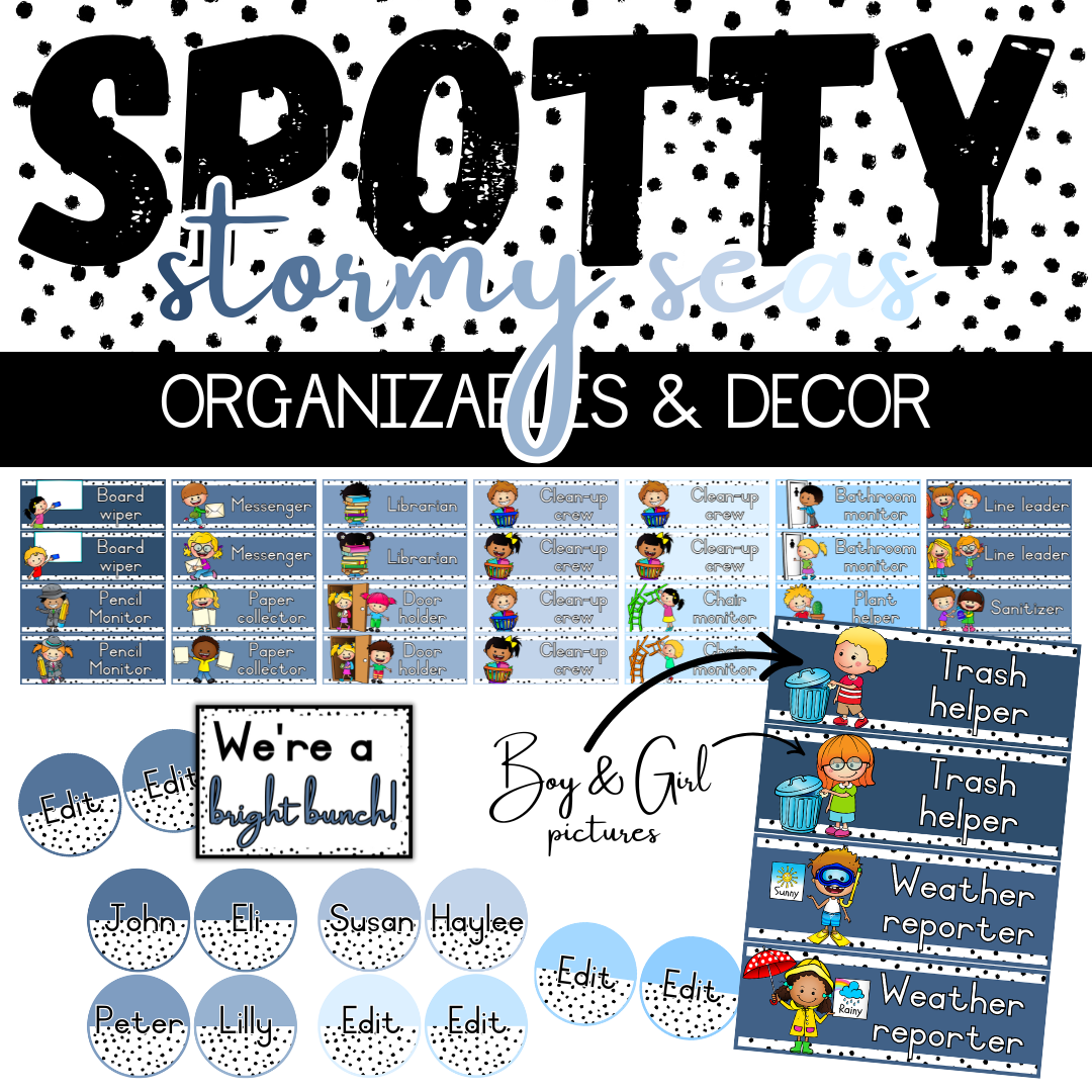 Spotty Stormy Seas Classroom Theme