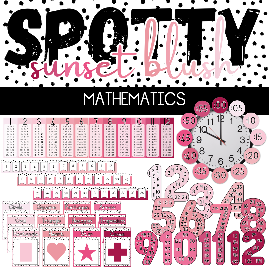 Spotty Sunset Blush Paradise Classroom Theme
