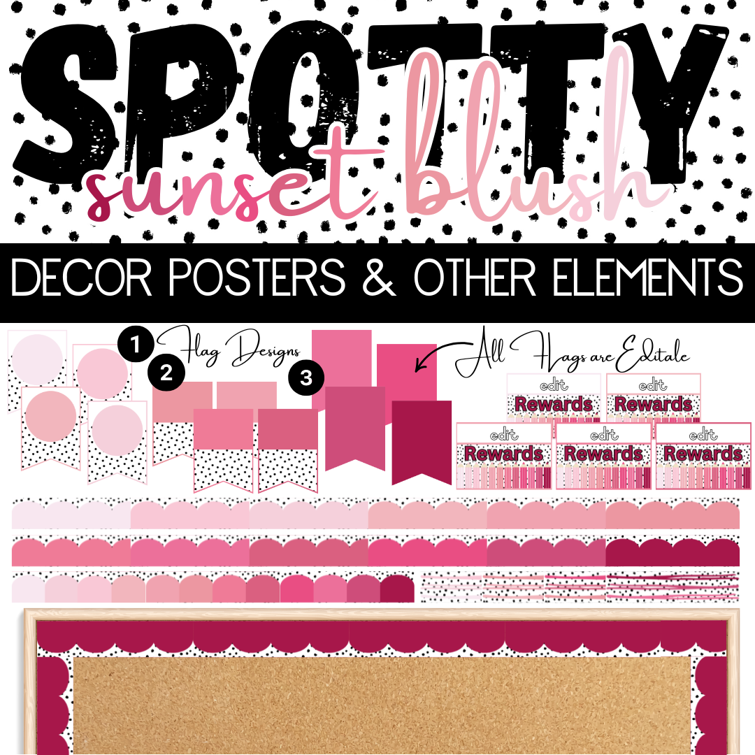 Spotty Sunset Blush Paradise Classroom Theme