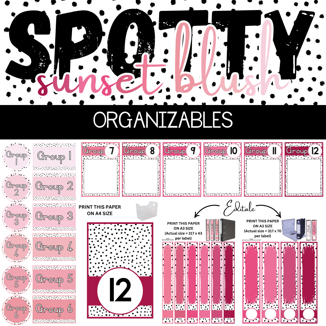 Spotty Sunset Blush Paradise Classroom Theme