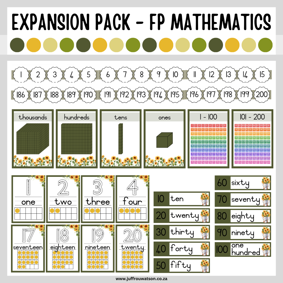 Sunflower Foundation Phase Math Expansion Pack | Sonneblom Grondslagfase Wiskunde Pakket