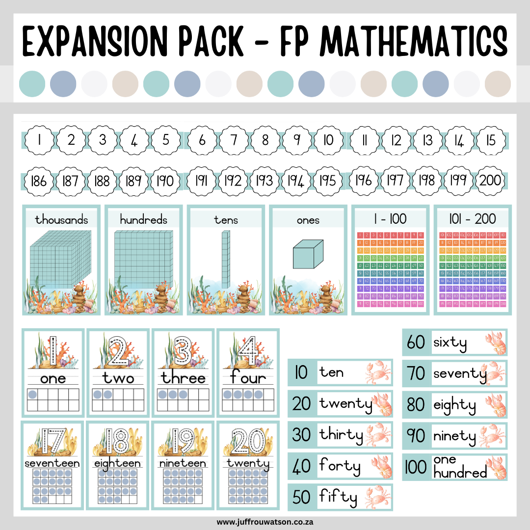 Under the Sea Foundation Phase Math Expansion Pack | Onder die See Grondslagfase Wiskunde Pakket