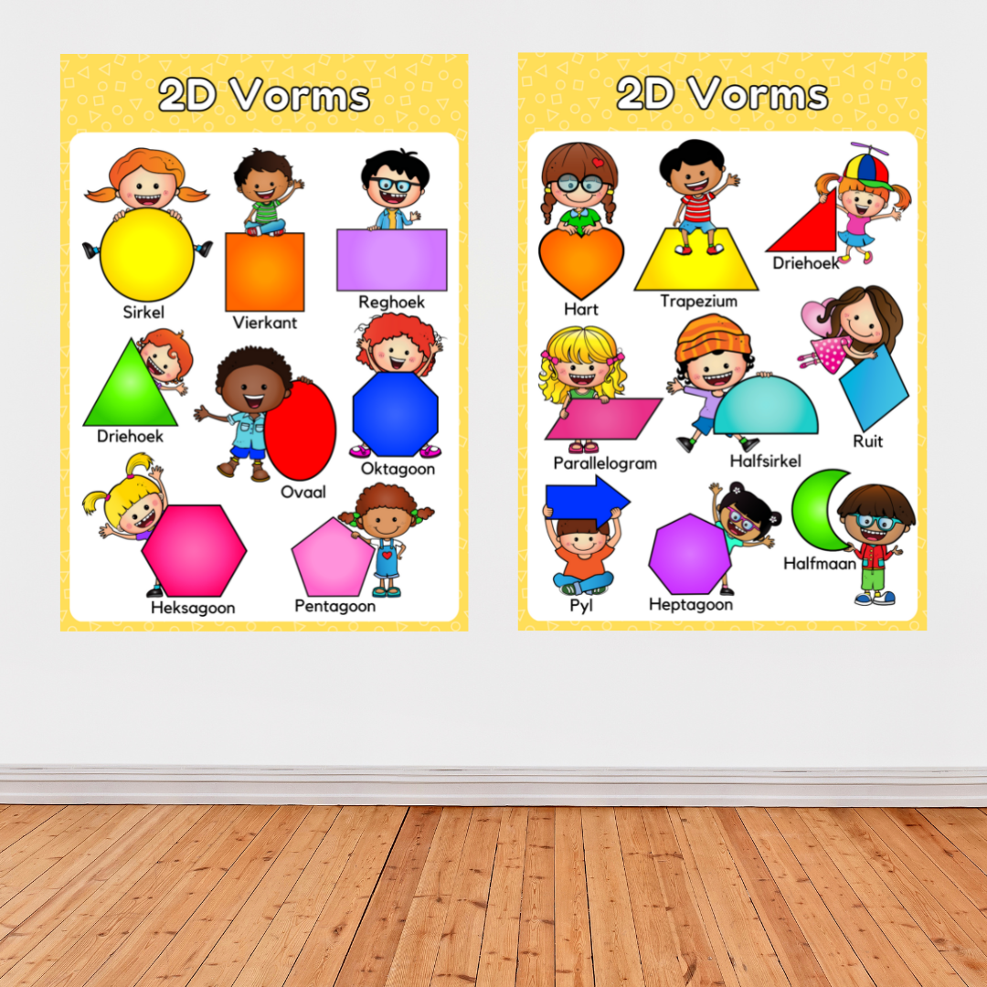2D and 3D Objects Math Poster