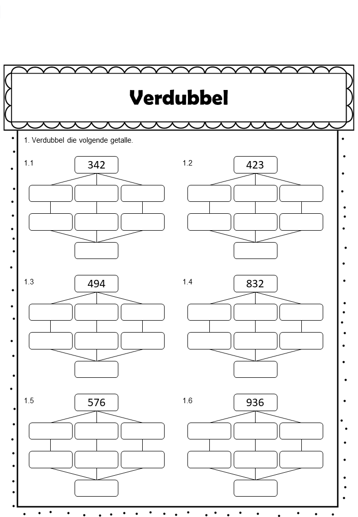 Double and Halve | Verdubbel en Halveer
