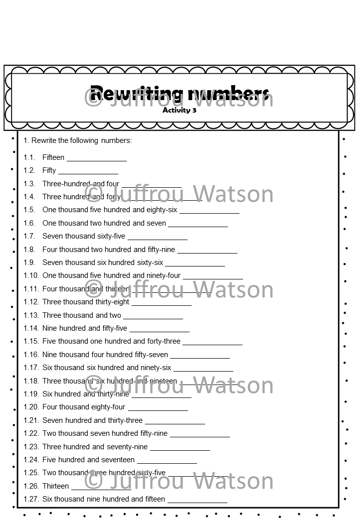 Rewriting numbers in words | Getalle in woorde