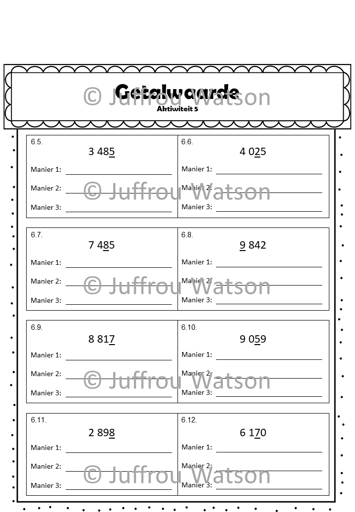Place Value Number Value | Getalwaarde Plekwaarde