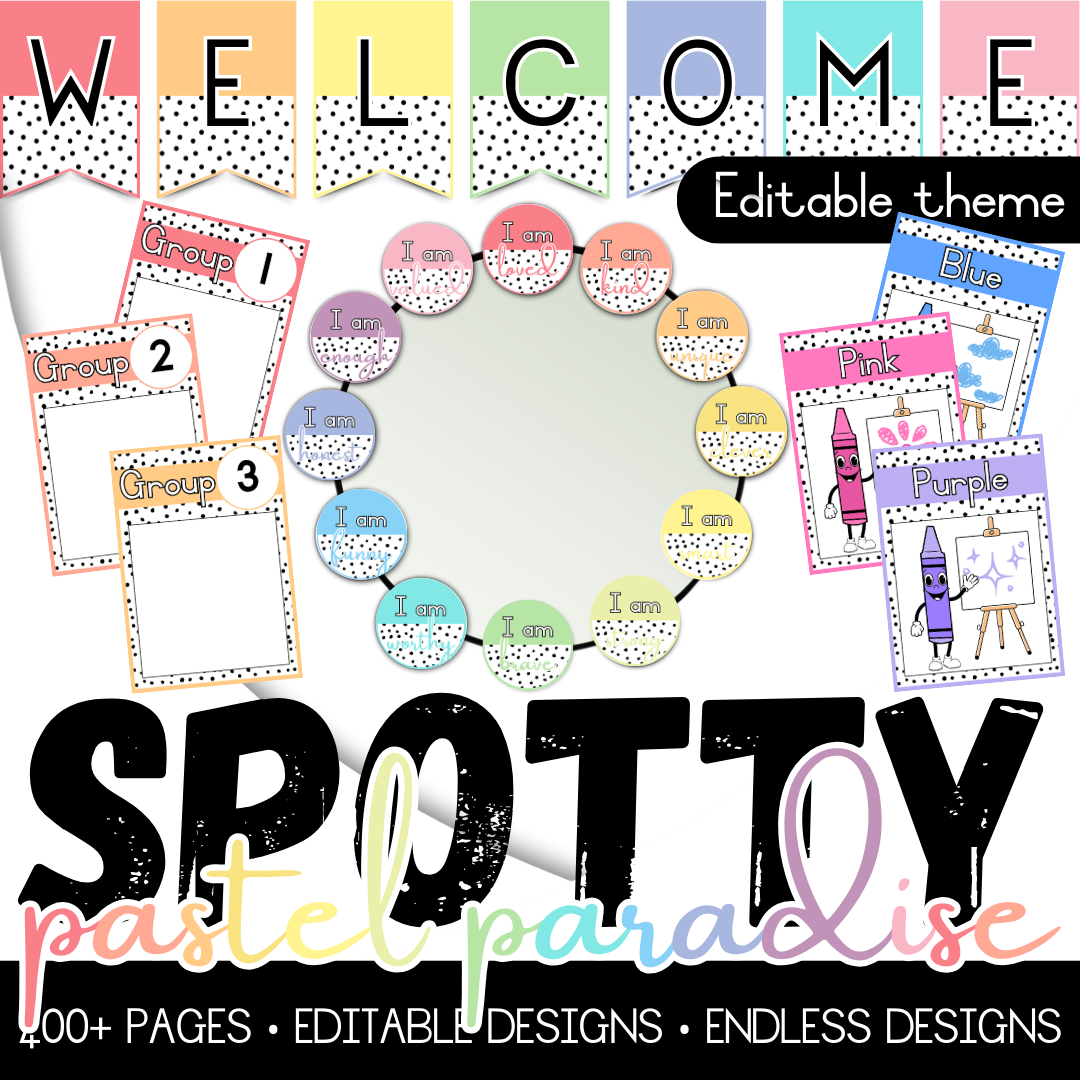 Spotty Pastel Paradise Classroom Theme