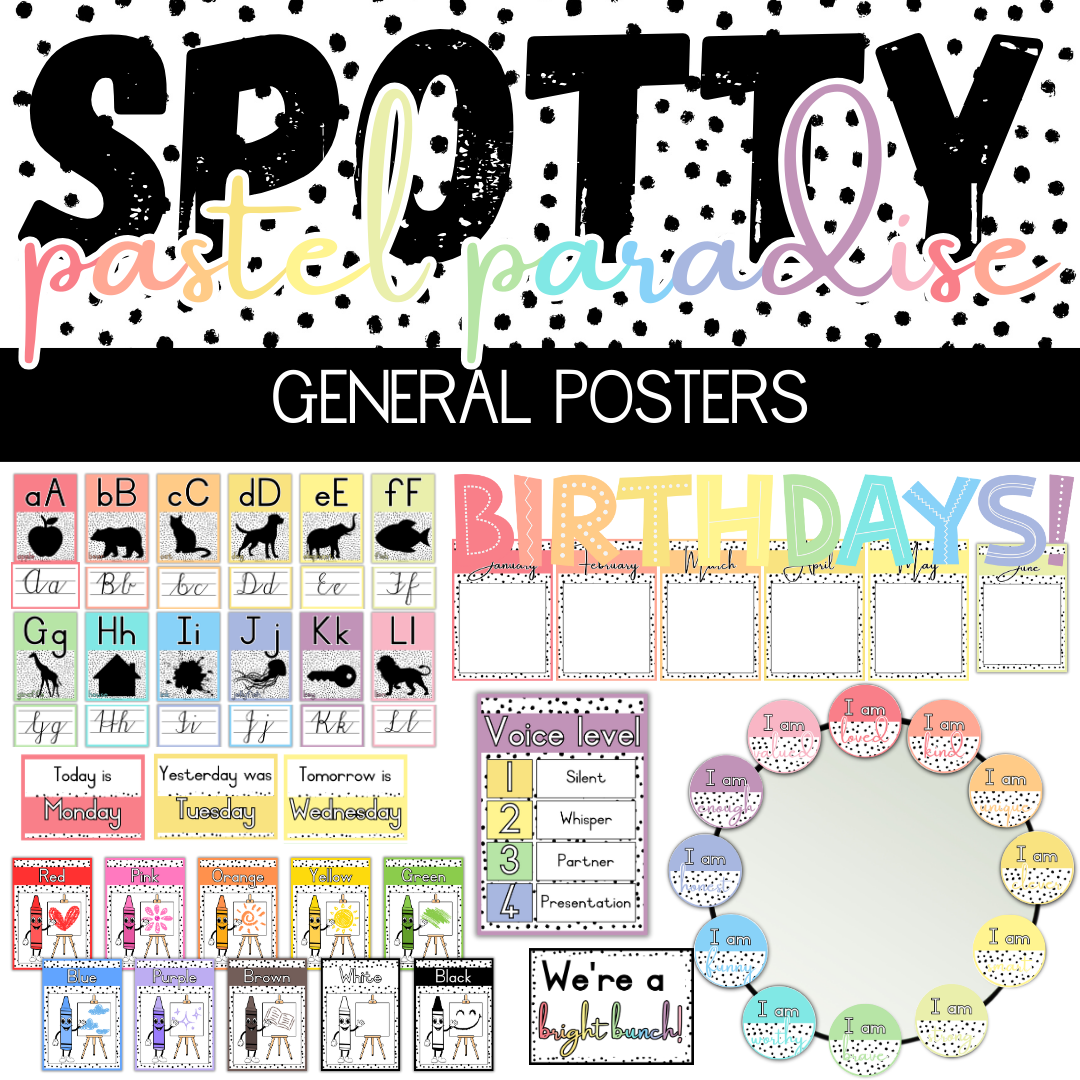 Spotty Pastel Paradise Classroom Theme