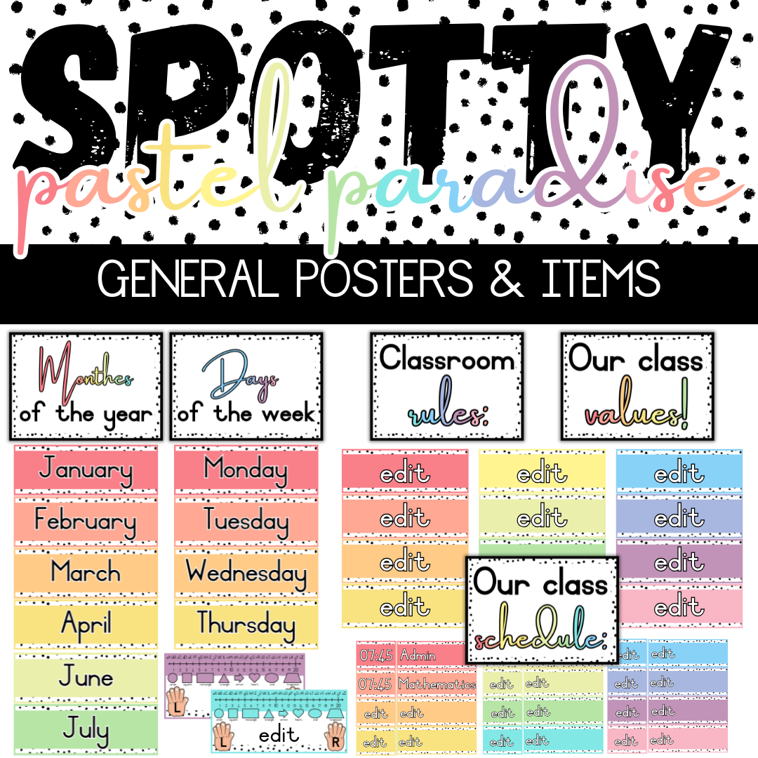 Spotty Pastel Paradise Classroom Theme