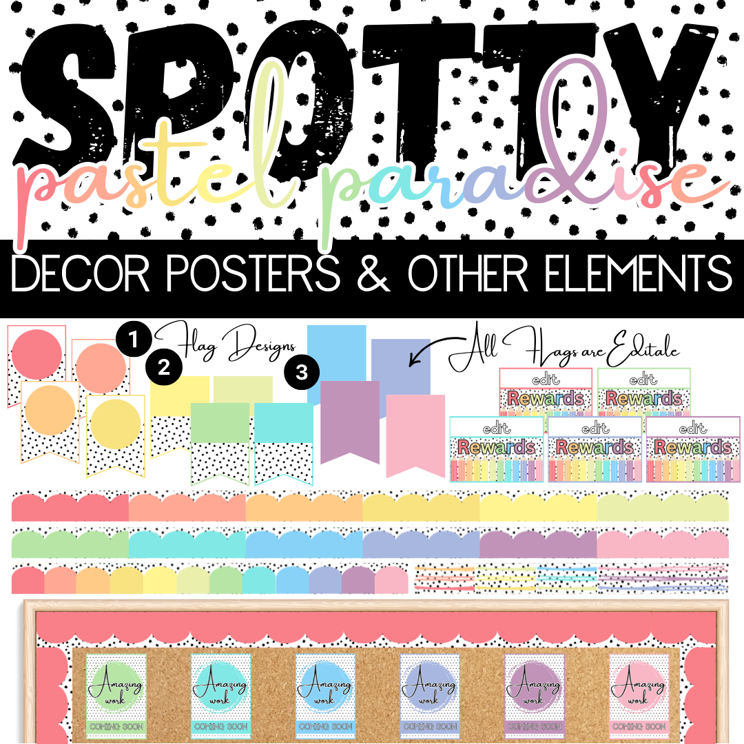 Spotty Pastel Paradise Classroom Theme