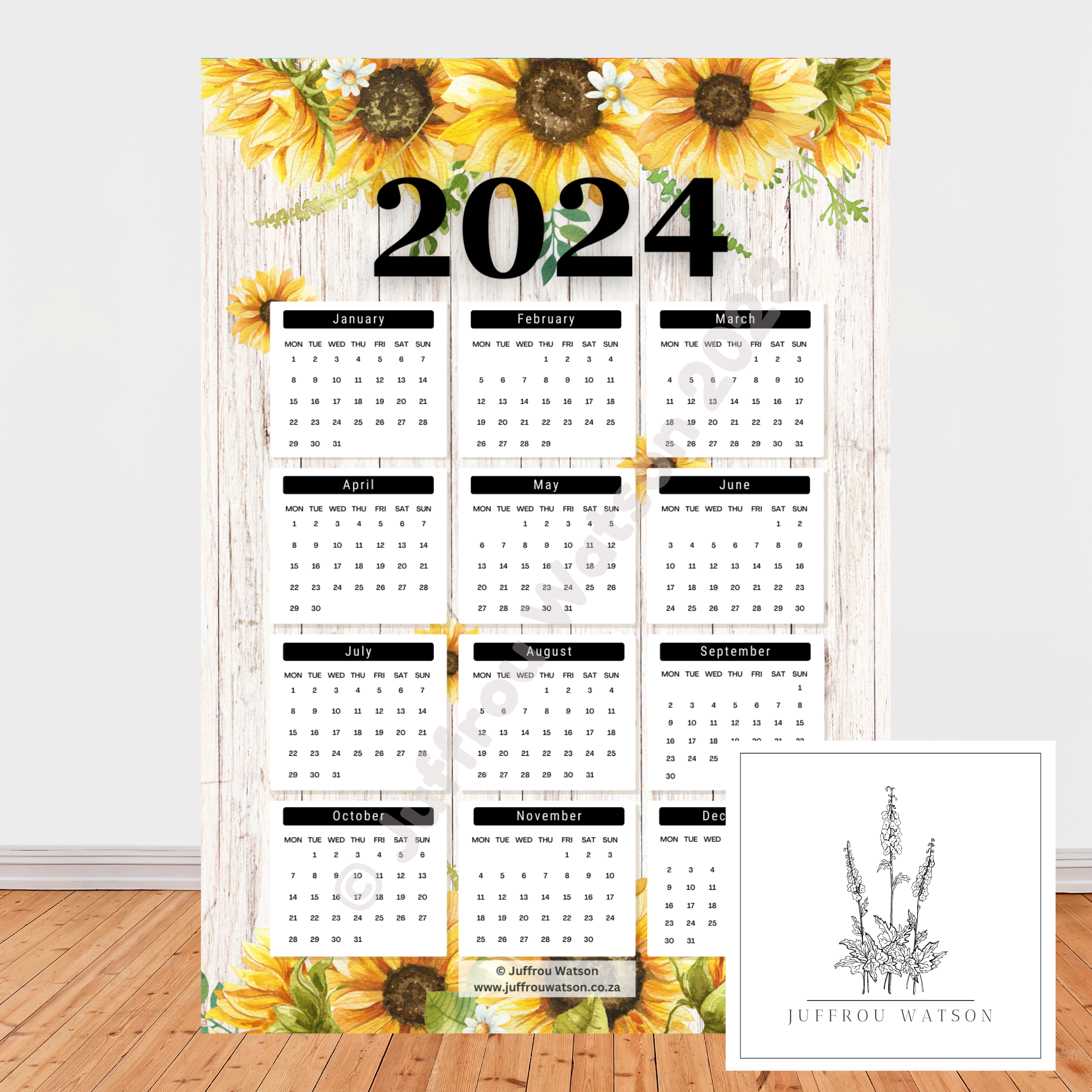 2024 Wall Calendar Sunflowers Juffrou Watson   1 6be5a16f A91d 48b4 80b2 A3742bf11b78 