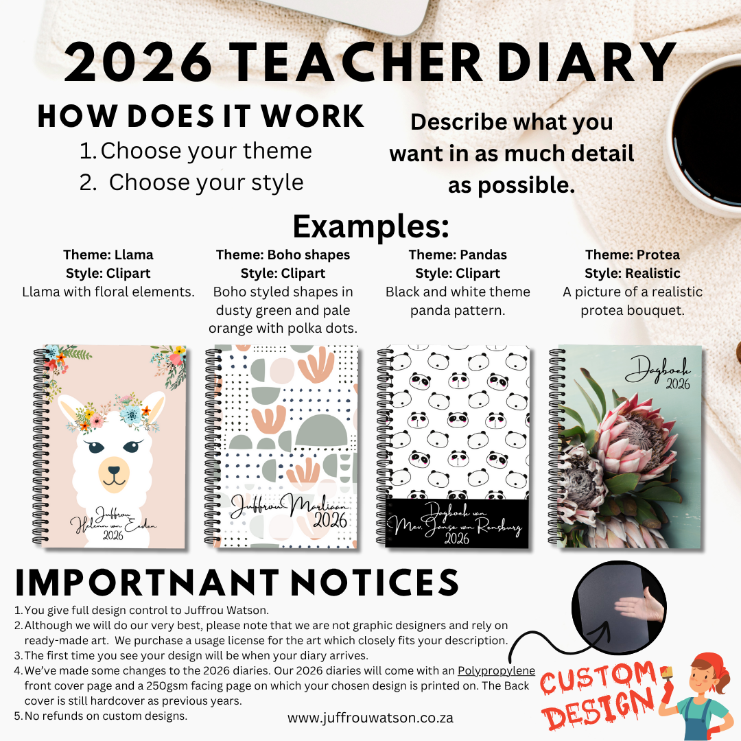 2026 Teacher Diary | Custom Design