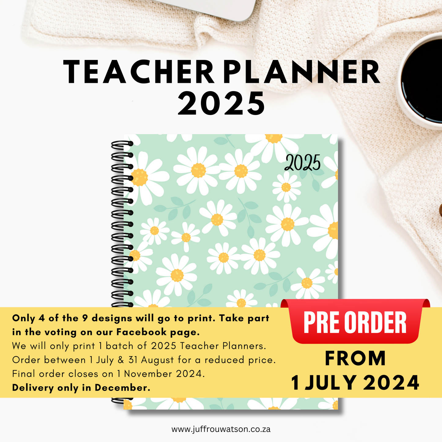2025 Teacher Planner - Daisy