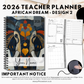 2026 Teacher Planner | African Dream
