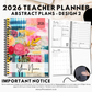 2026 Teacher Planner | Abstract Plans