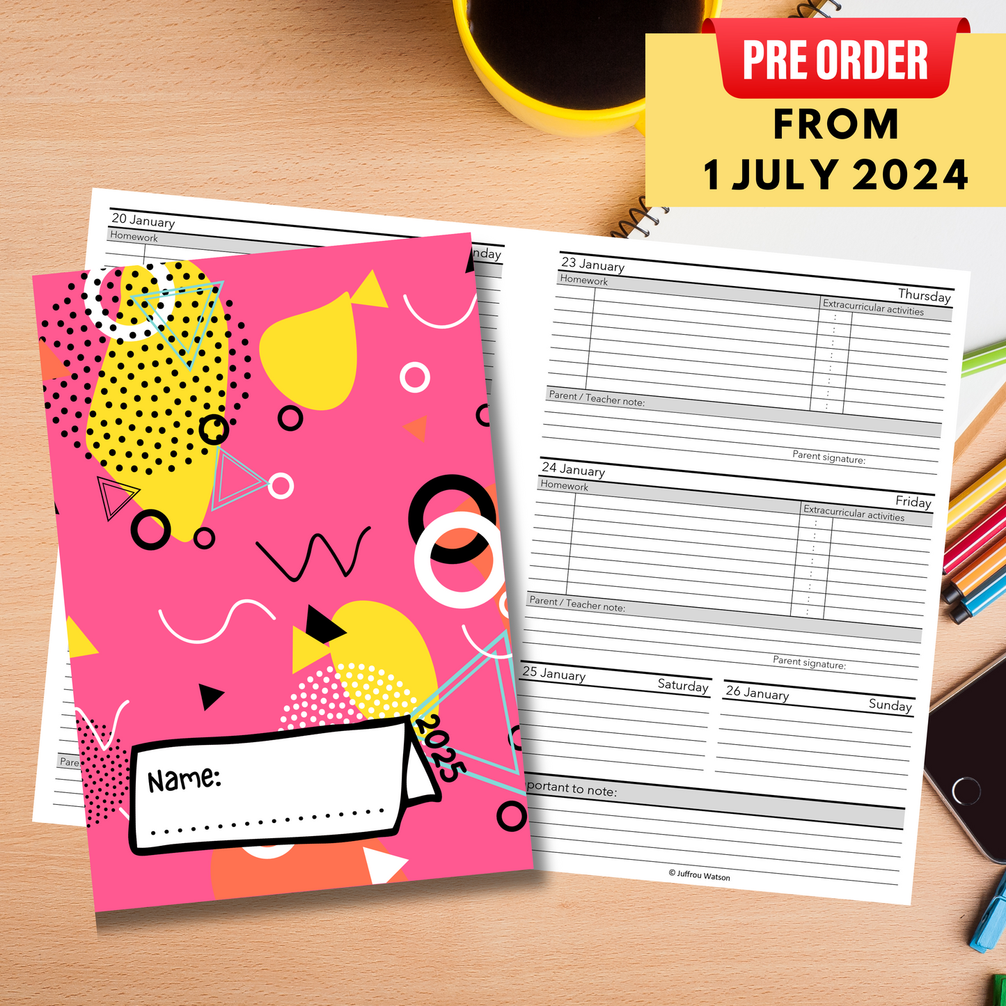 2025 Learner Diary Pink