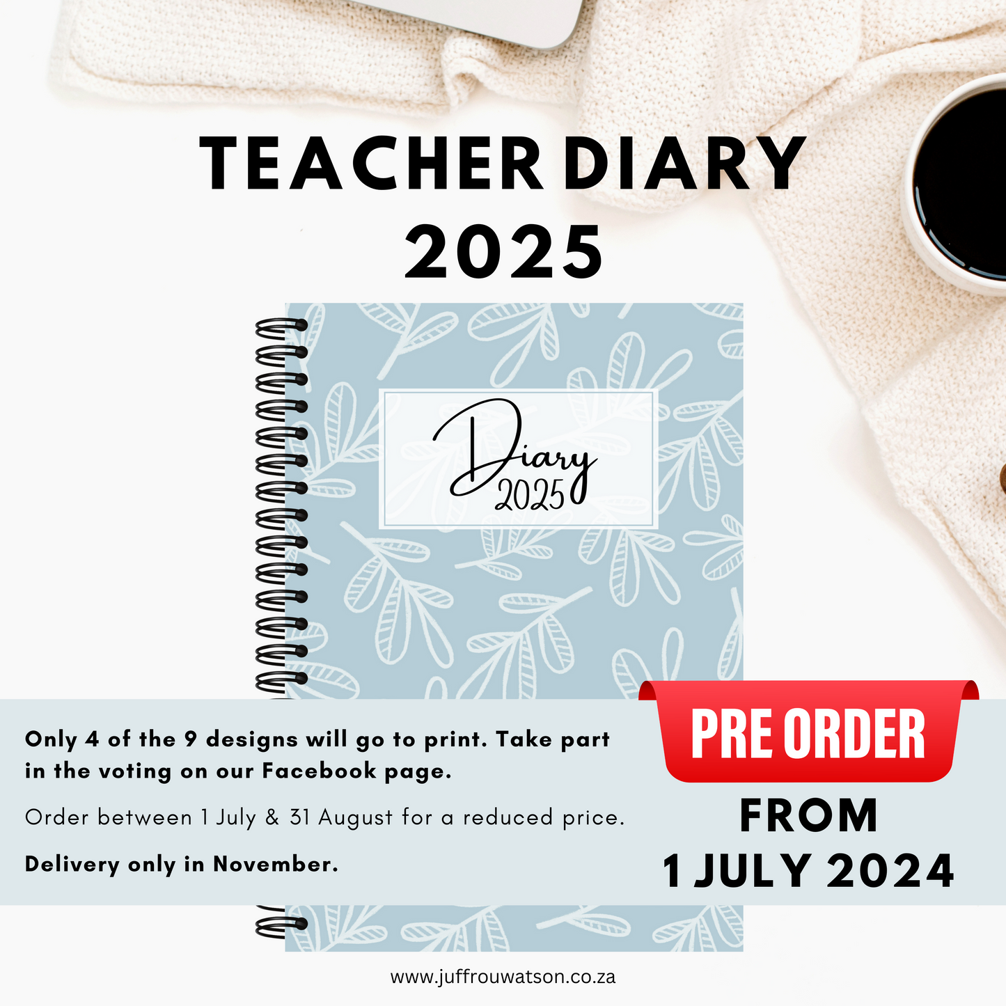 2025 Teacher Diary - Leaves (A5 only)