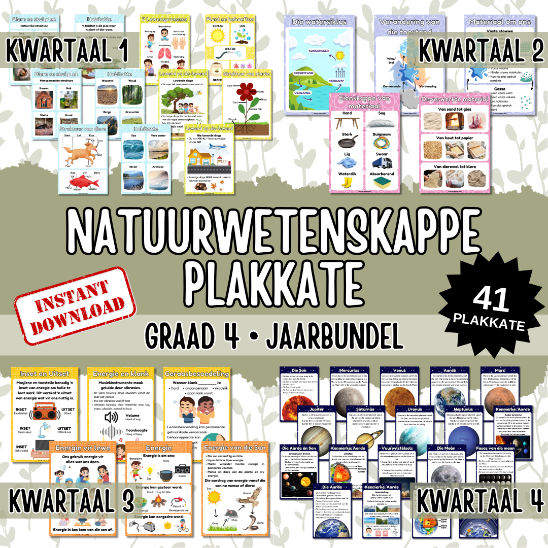 Gr4 NST Year Bundle Posters | Gr4 NWT Jaarbundel Plakkate