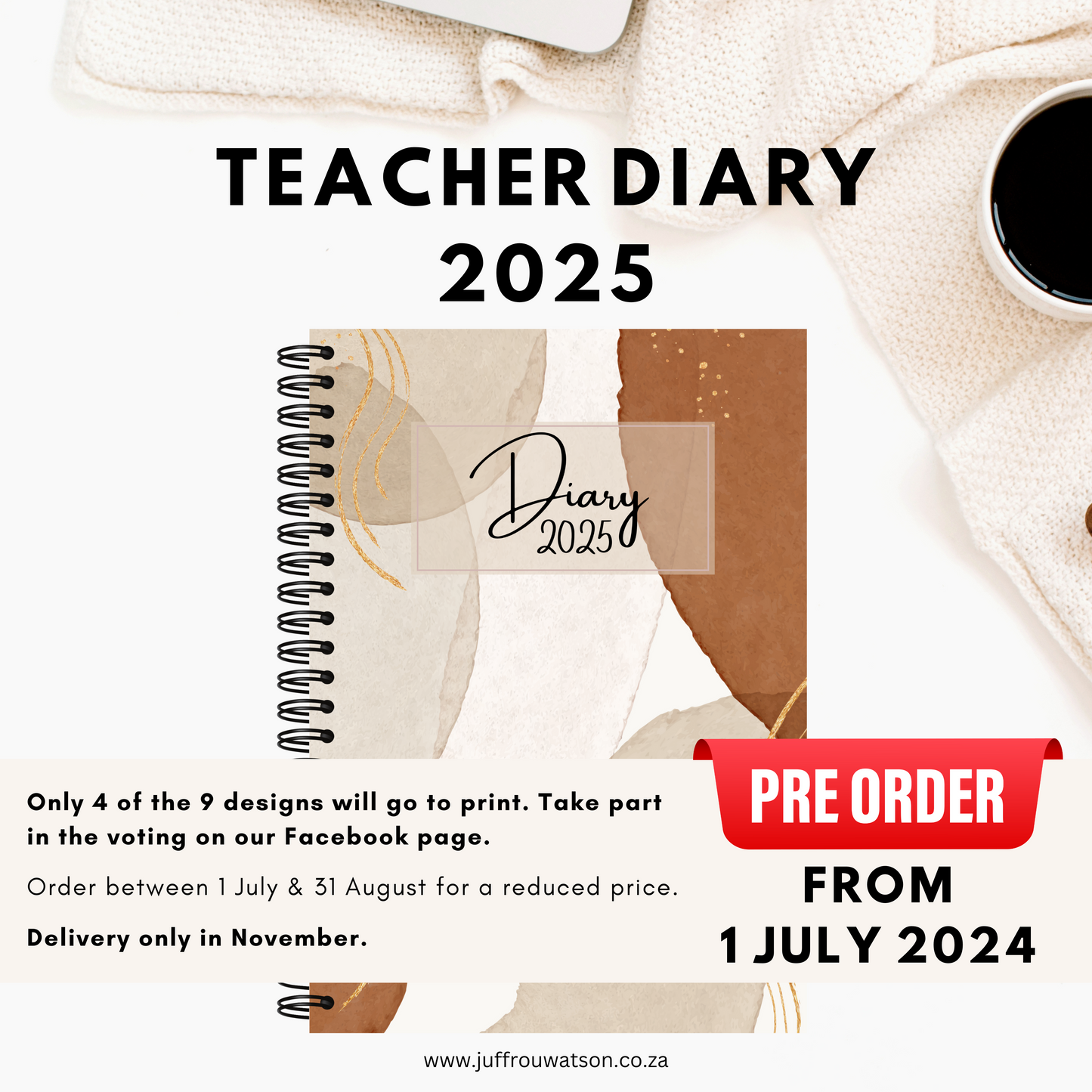 2025 Teacher Diary - Deep Boho (A5 only)