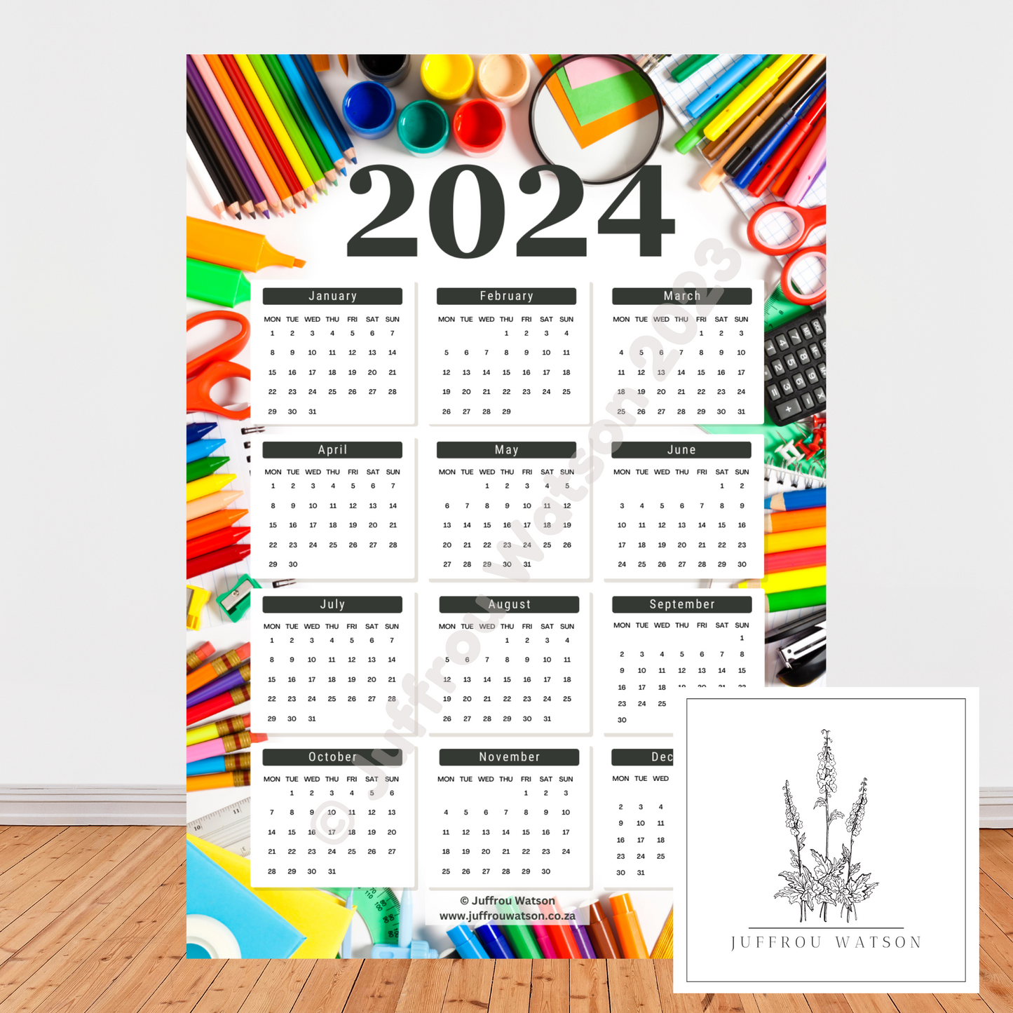 2024 Wall Calendar - School 3