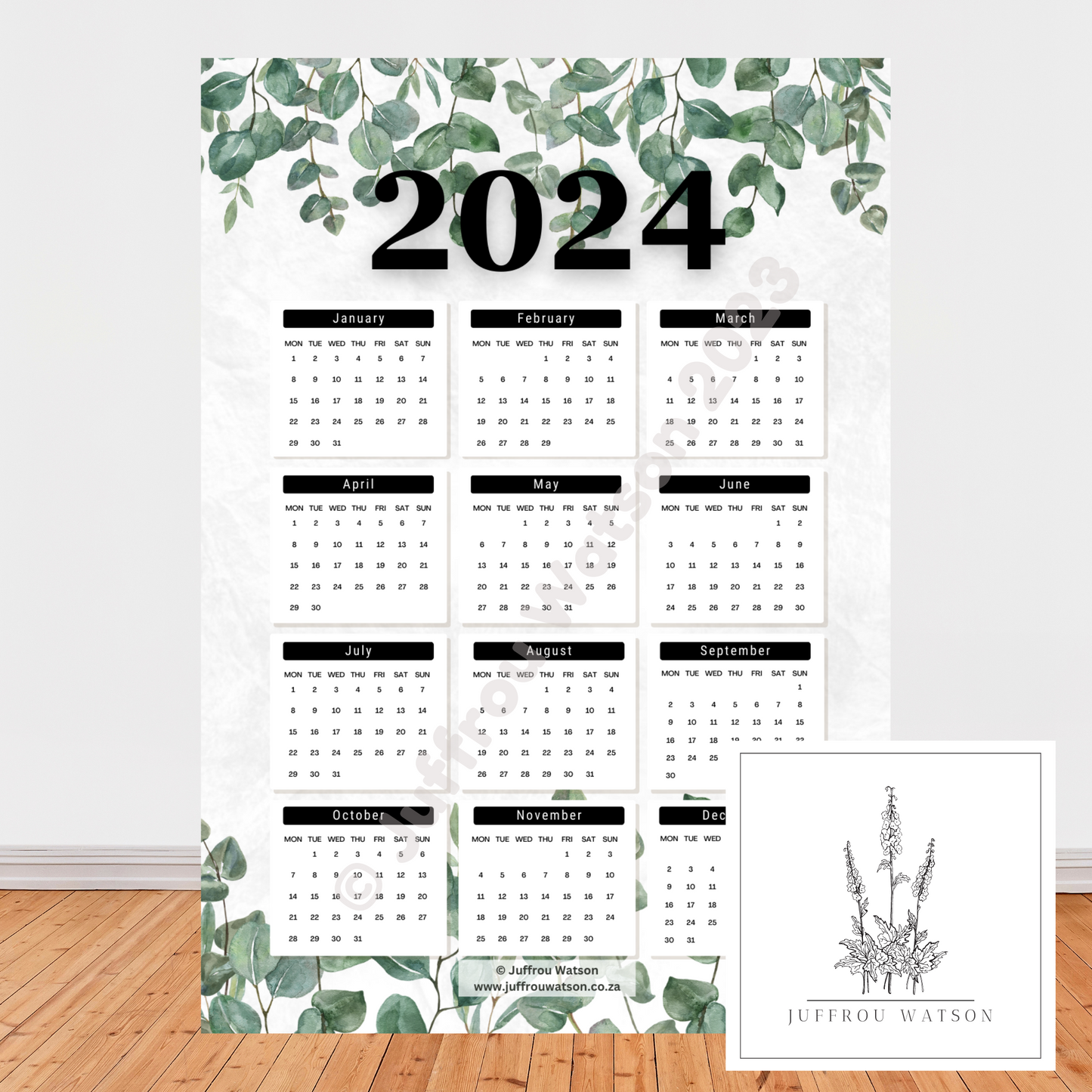 2024 Wall Calendar - Eucalyptus
