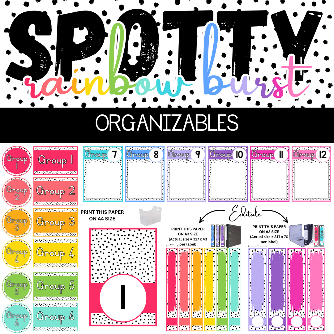 Spotty Rainbow Burst Classroom Theme