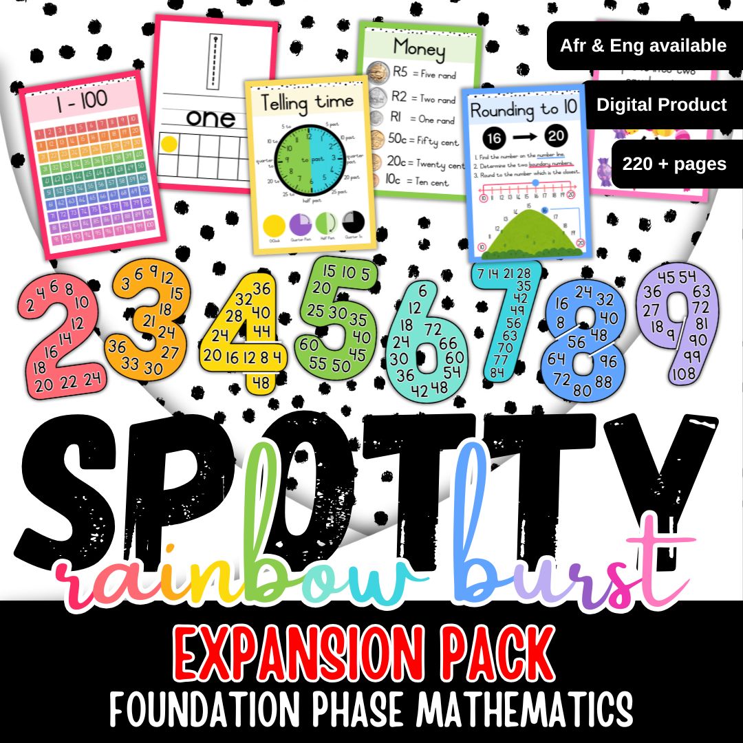Spotty Rainbow Burst Foundation Phase Math Expansion Pack | Spotty Rainbow Burst Grondslagfase Wiskunde Pakket