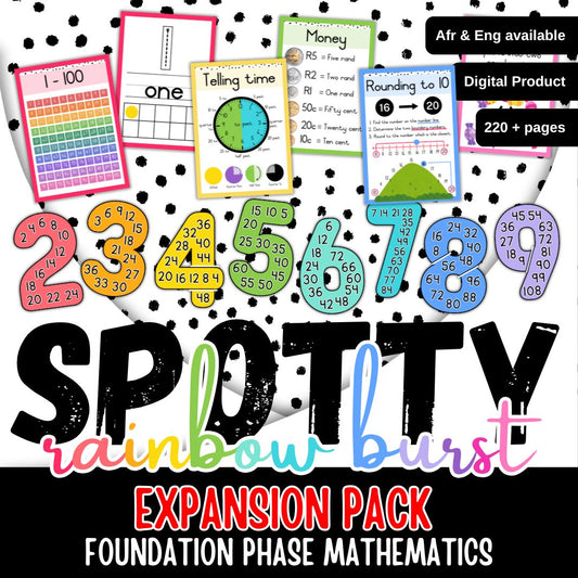 Spotty Rainbow Burst Foundation Phase Math Expansion Pack | Spotty Rainbow Burst Grondslagfase Wiskunde Pakket