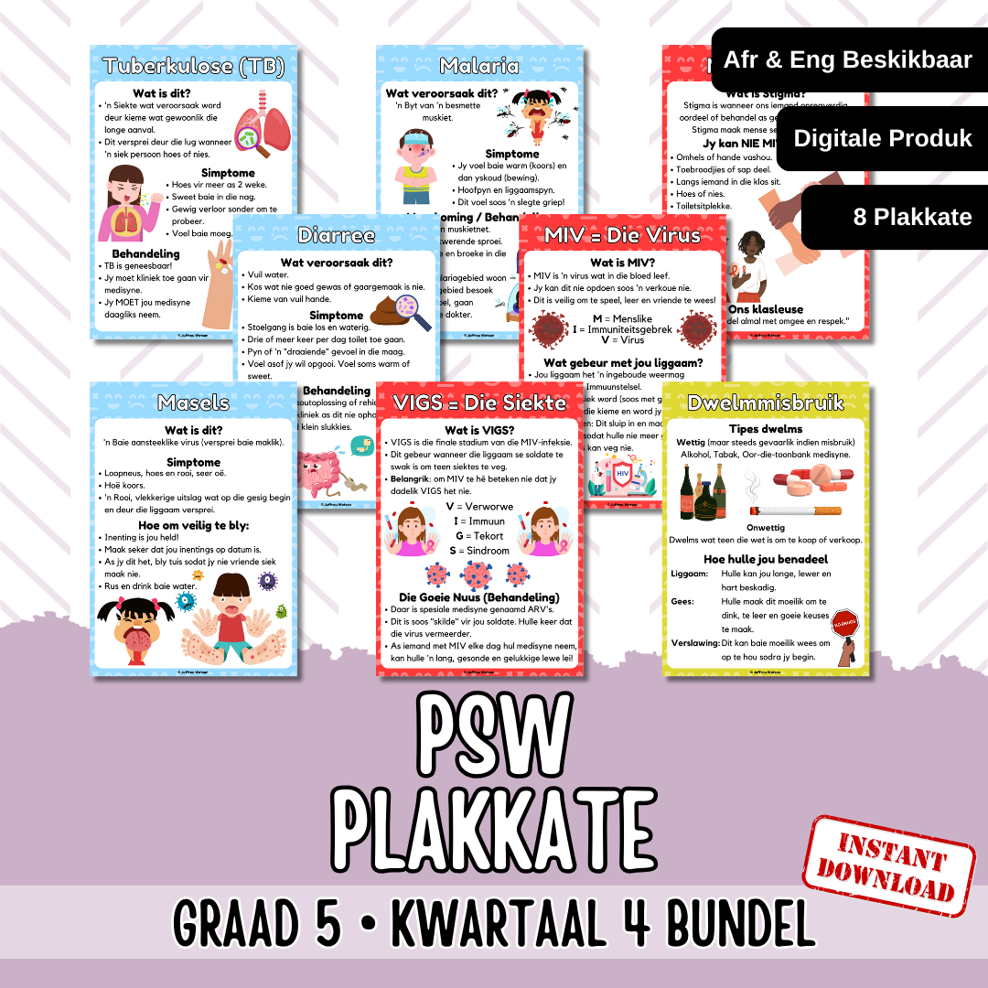 Gr5 PSW Term 4 Posters | Gr5 Kwartaal 4 Plakkate