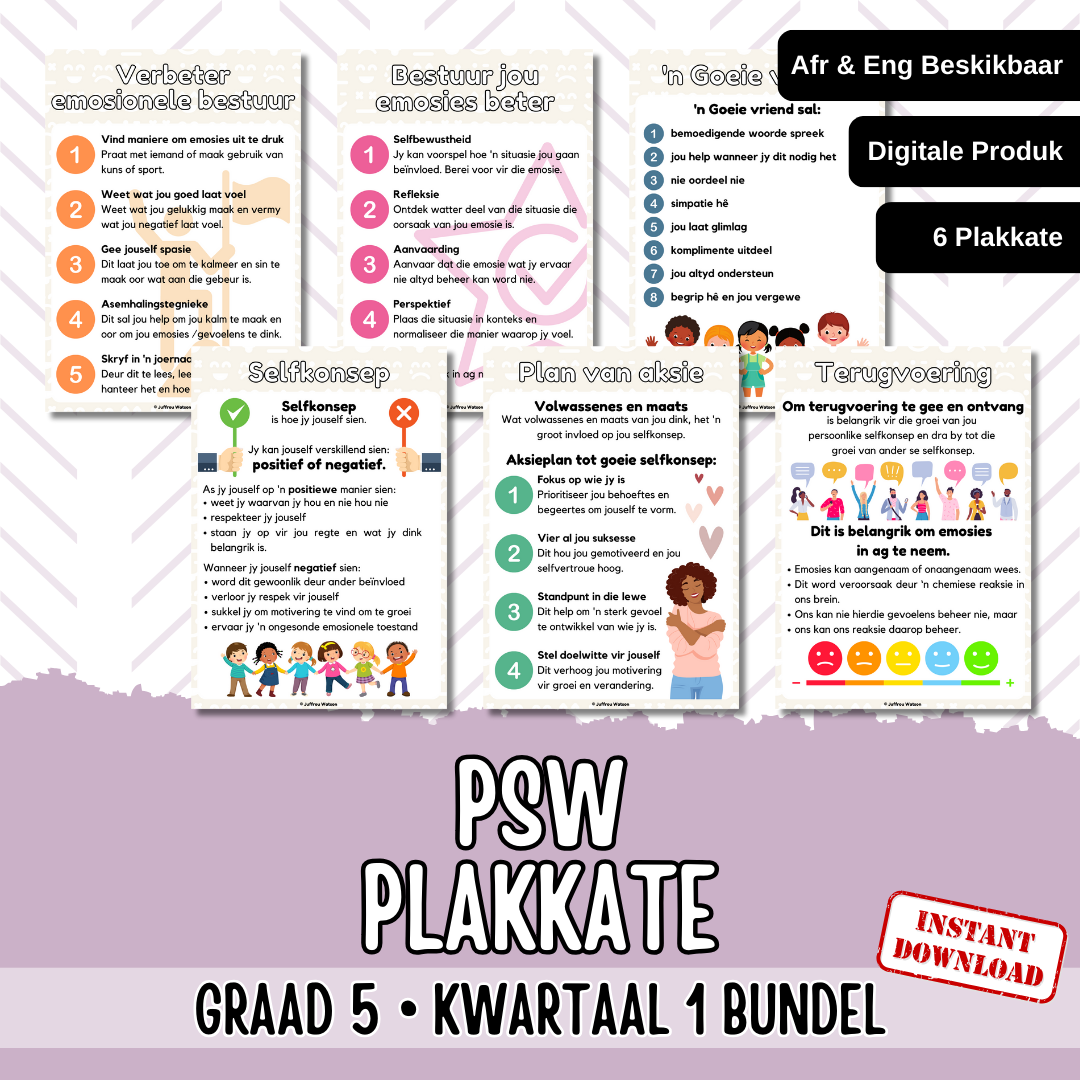 Gr5 PSW Term 1 Posters | Gr5 Kwartaal 1 Plakkate