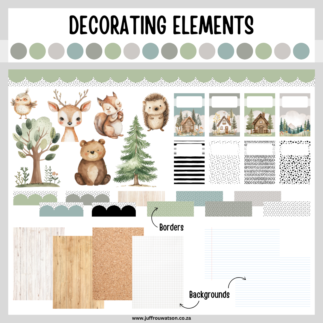 Boho Woodland Classroom Theme | Boho Bosveld Klaskamertema