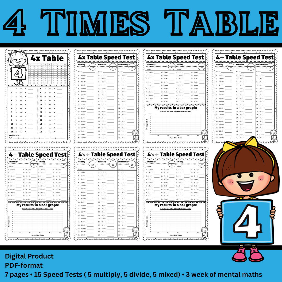 4 Times Table | 4 Maal Tafel