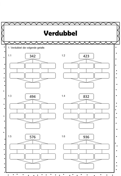 Double and Halve | Verdubbel en Halveer