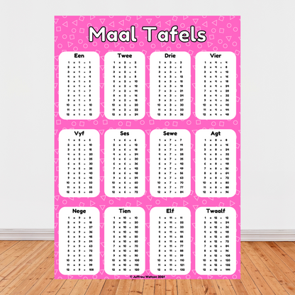 Times Table Poster | Maal Tafel Plakkaat